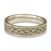 Narrow Water Lilies Wedding Ring in Platinum